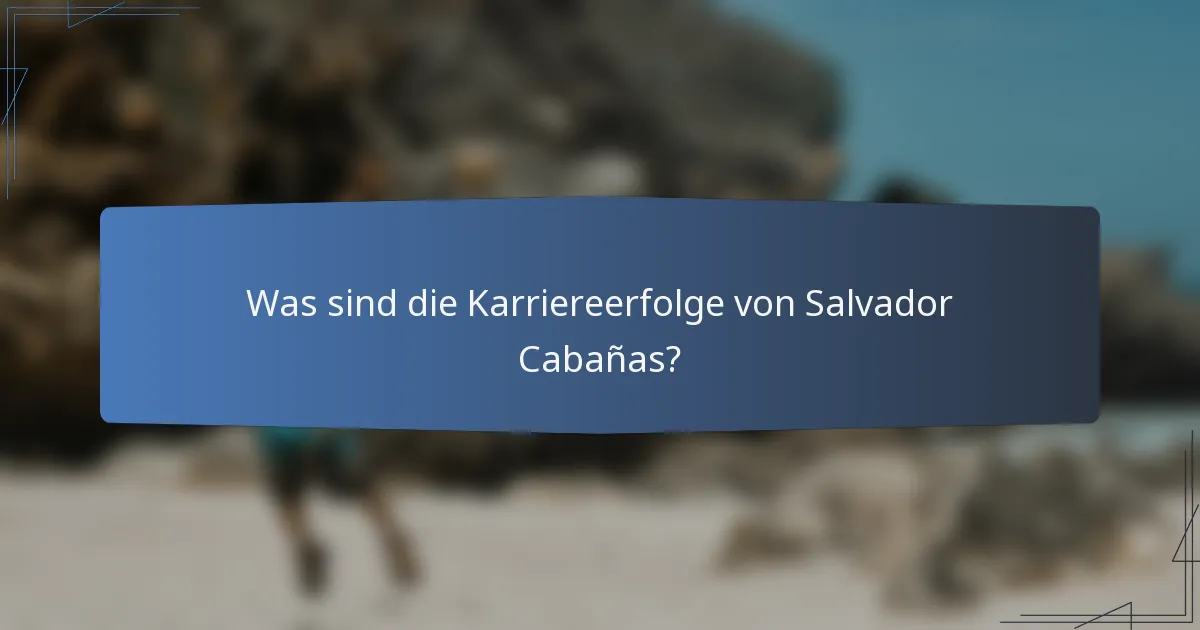 Was sind die Karriereerfolge von Salvador Cabañas?