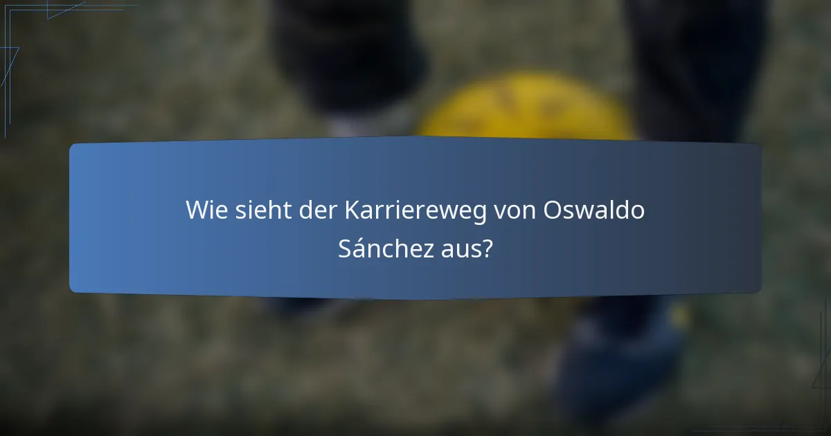 Wie sieht der Karriereweg von Oswaldo Sánchez aus?